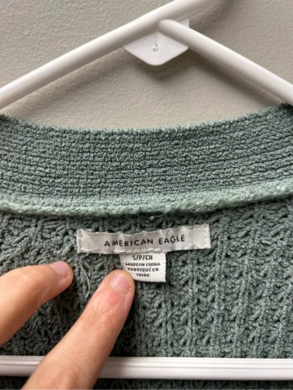 American Eagle Women’s Sage Green Chenille‎ Cardigan